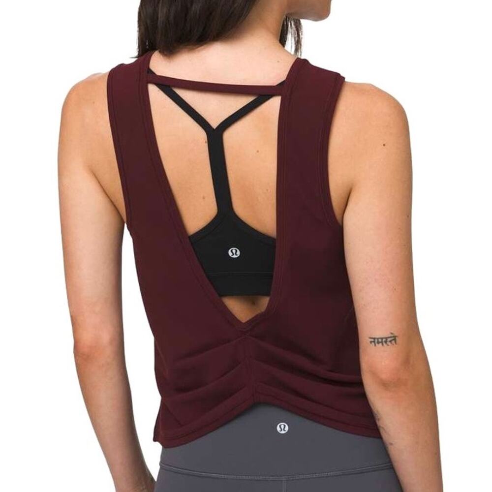 Lululemon Deep Stretch Nulu Low Back Tank in Garnet